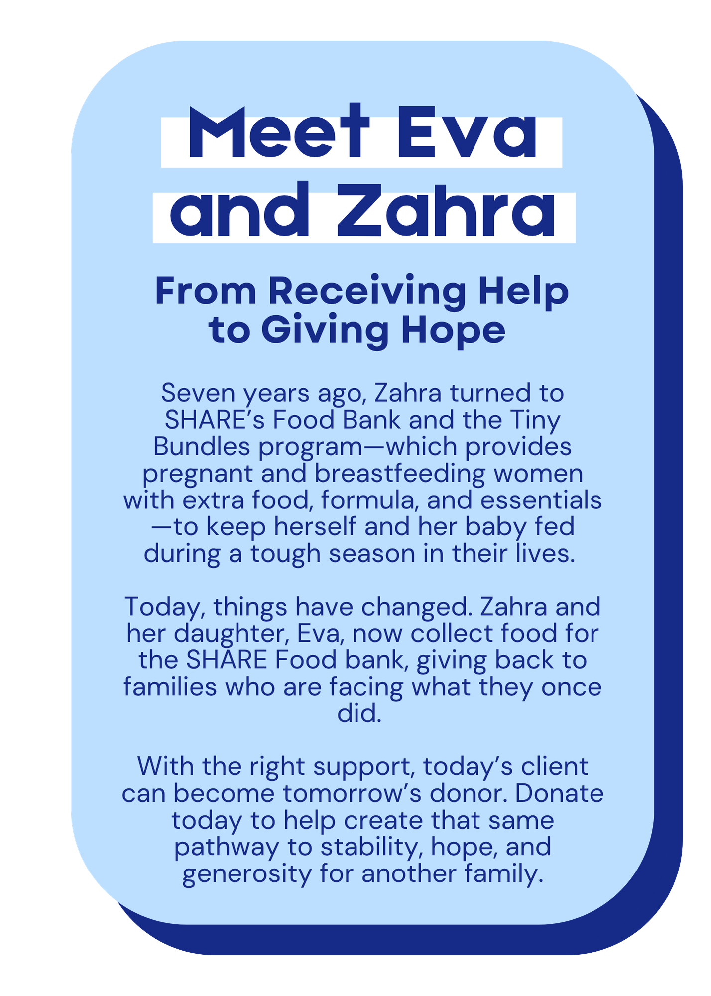 Eva and Zahra's story